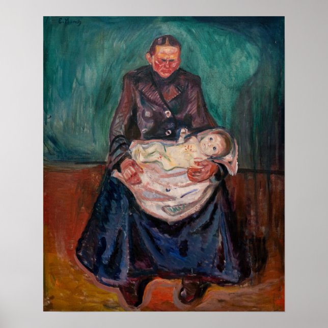 Poster Edvard Munch - Woman with Sick Child, Inheritance (Frente)