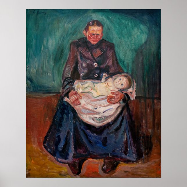 Poster Edvard Munch - Woman with Sick Child, Inheritance (Frente)