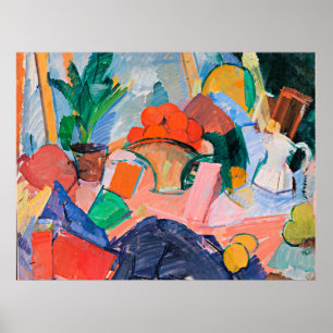 Poster Edvard Weie, Vida Estática com Laranjas em uma Ces