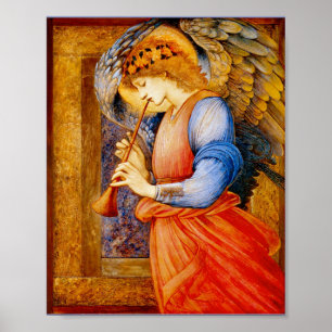 Poster Edward Burne-Jones - Angel Jogando Um Flageolet