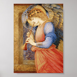 Poster Edward Burne-Jones - Angel Jogando Uma Flageolet