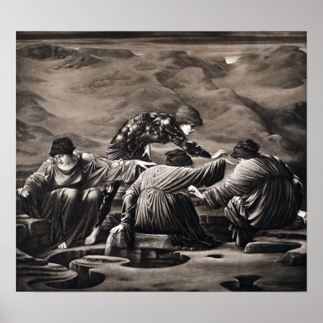 Poster Edward Burne-Jones Perseu e o Graeae (Frente)