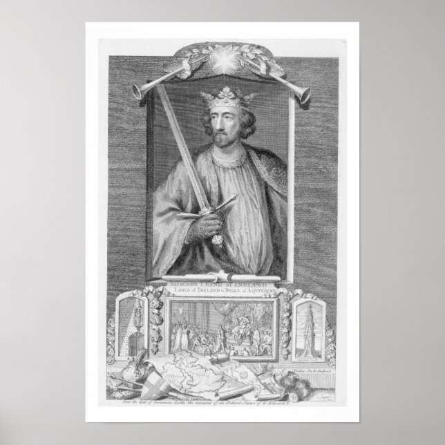Poster Edward I (1239-1307) King of England de 1272, af (Frente)