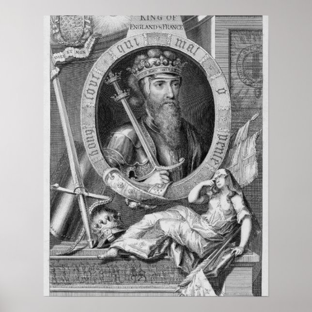 Poster Edward III (1312-77) King of England de 1327, af (Frente)