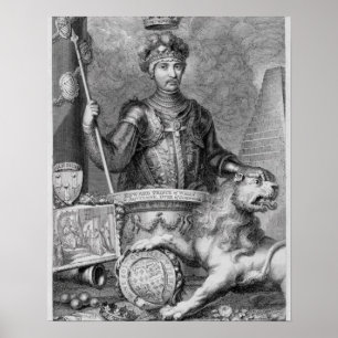 Pôster Edward O Príncipe Negro (1330-76) após o monume