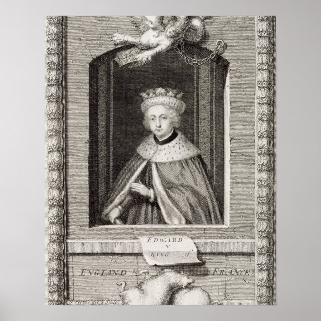 Pôster Edward V (1470-83) King of England em 1483, após (Frente)