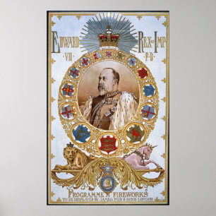 Pôster Edward VII, programa dos fogos-de-artifício