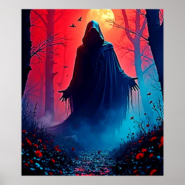 Poster Eerie Shadow em Crimson Woods Design (Frente)