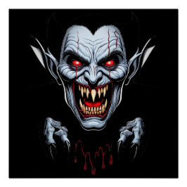 Pôster Eerie Vampire Face Glossy Poster
