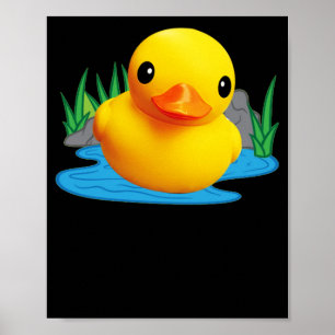 Poster Efeito 3D da Borracha de Pato Cortado