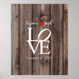 Poster Efeito alternativo da madeira do AMOR do livro de