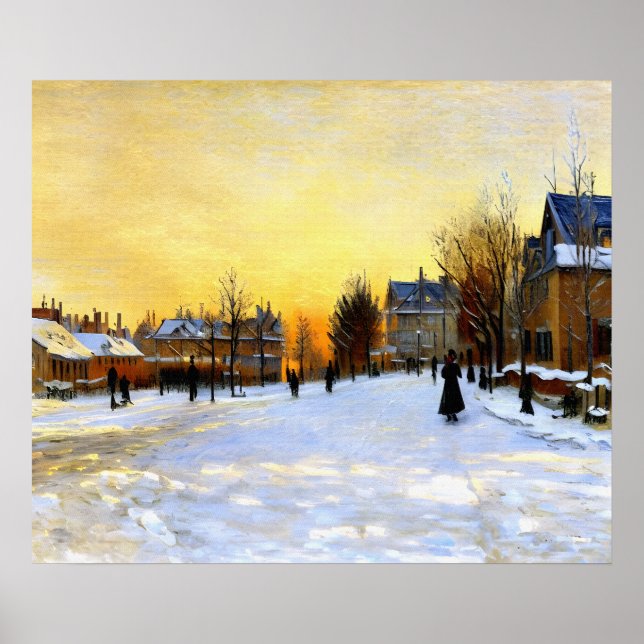 Poster Efeito da Neve - A rua na Argentina num inverno (Frente)