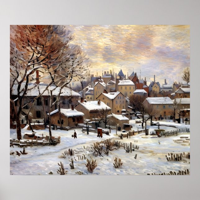 Poster Efeito da neve com a definição do sol (Frente)