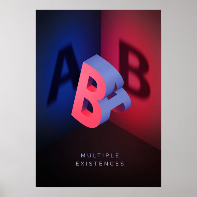 Poster Efeito de ilusão A e B 3d (Frente)