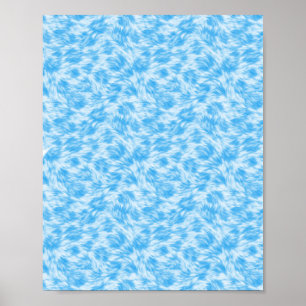 Poster Efeito de pelo falso azul e branco