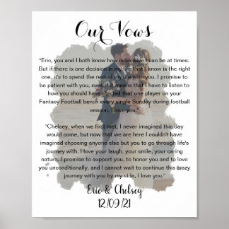 Poster efeito de votos de foto de casamento desbotado