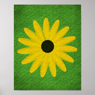 Pôster Efeito texturizado de margarida amarela Arte flora
