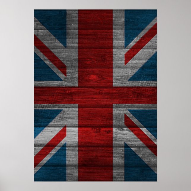 Pôster efeitos de madeira de grunge com bandeira de jack  (Frente)