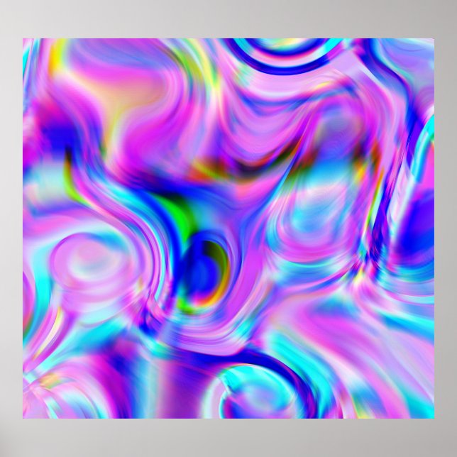 Poster Efeitos digitais: padrão de abstrato multicor. (Frente)