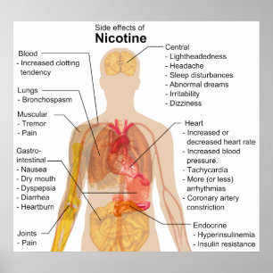 Poster Efeitos Secundários da Nicotina no Gráfico Corpora