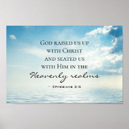 Poster Efesianos 2:6 Deus nos criou com Cristo, Bíblia