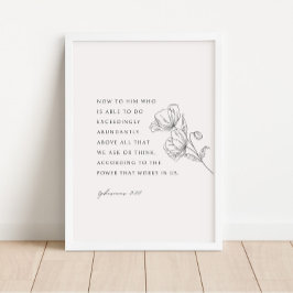 Poster Éfesianos 3:20 Excedentemente Abuentamente