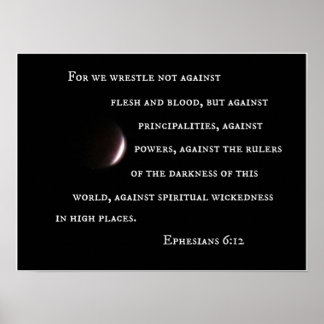 Pôster Éfesianos 6:12 para lutarmos não contra carne.
