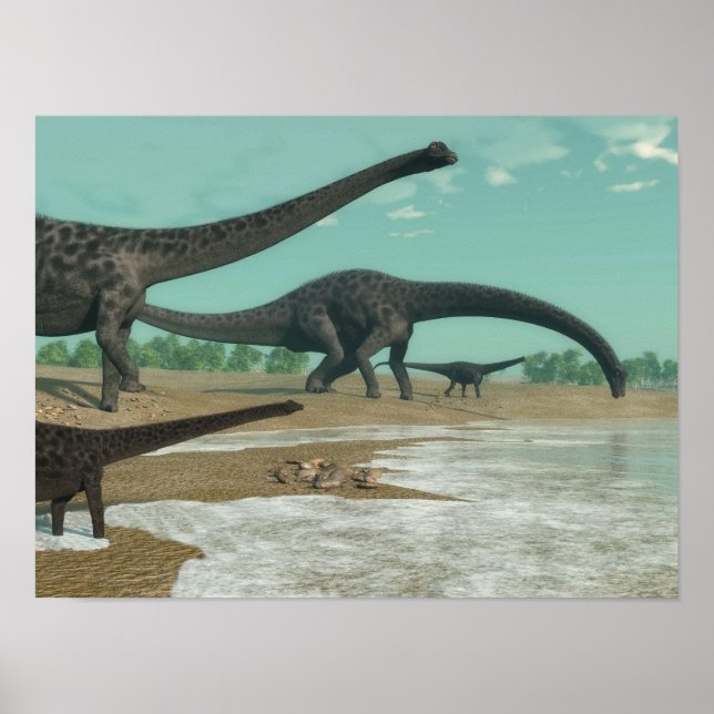 Poster Efetivo de dinossauros diplodocumentados - renderi (Frente)