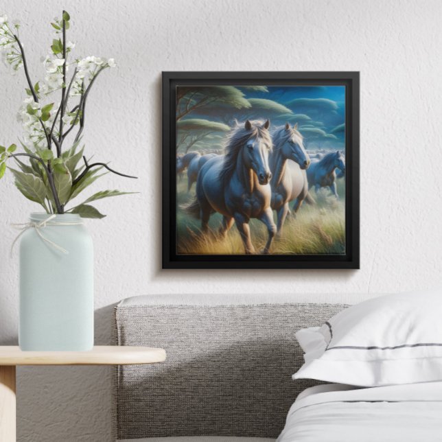 Poster Efetivos: Cavalos Galopantes no Campo (Criador carregado)