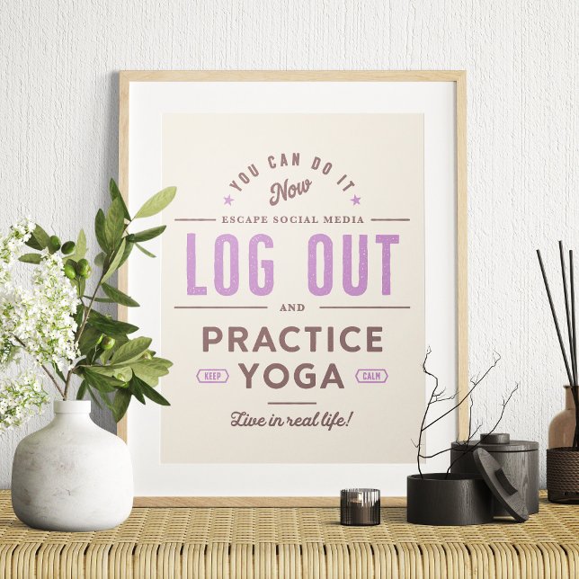 Poster Efetue logoff e pratique Yoga (Criador carregado)