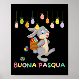 Poster Egg Hunt Day Italiana Felz pascoa Itália Páscoa Bu