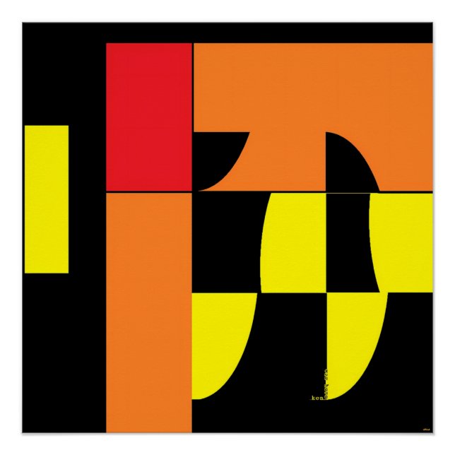 Pôster Egg Invader III - Ken Gage Abstrato Art (Frente)