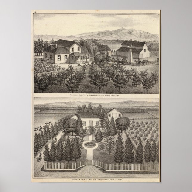 Poster Egger, residências de Haines, fazendas (Frente)