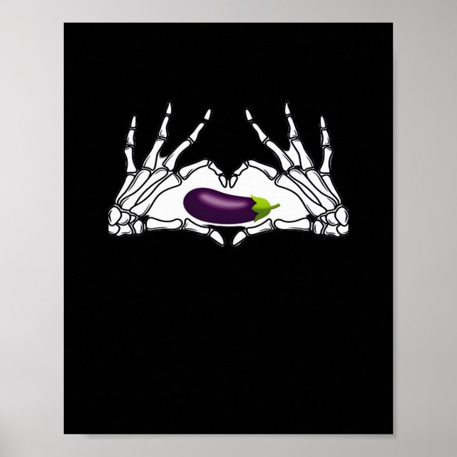 Poster EggPlant Classic - Skeleton mãos Heart (Frente)