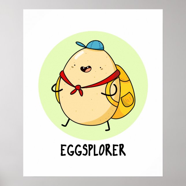 Poster Eggsplorer Funny Egg Explorer Pun (Frente)