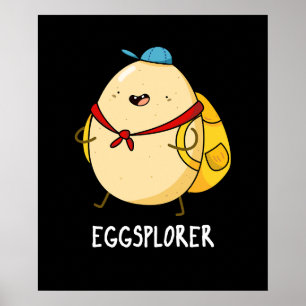 Poster Eggsplorer Funny Egg Explorer Pun Dark BG