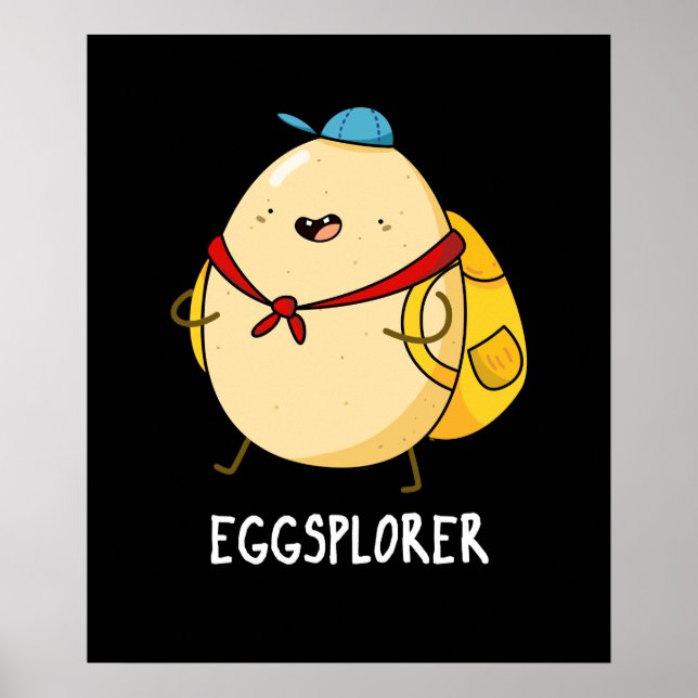 Poster Eggsplorer Funny Egg Explorer Pun Dark BG (Frente)