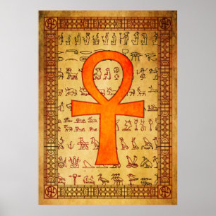 Poster egípcio - cruz de Ankh