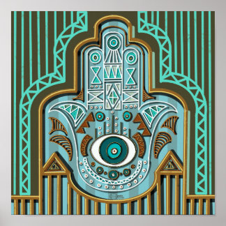 Poster Egípcio Hamsa Mão Khamsa De Fatimah