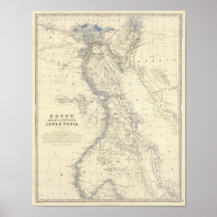 Pôster Egipto, Arábia Petraea, Nubia
