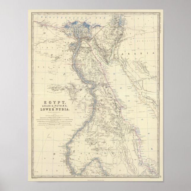 Pôster Egito, Arábia Saudita Petraea, Nubia (Frente)