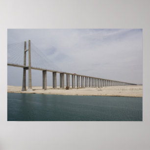 Pôster Egito, Canal de Suez. Ponte da Paz também conhecid