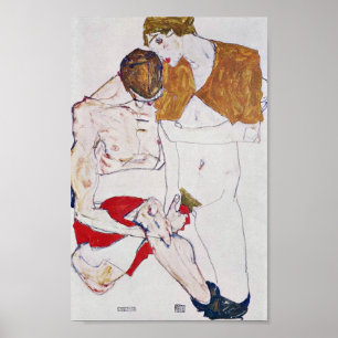 Poster Egon Schiele - Amantes
