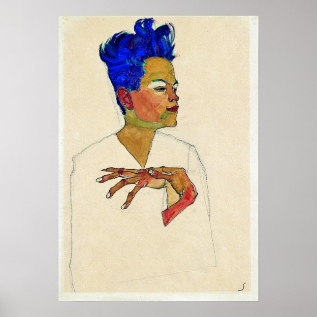 Poster Egon Schiele - Autorretrato (Frente)
