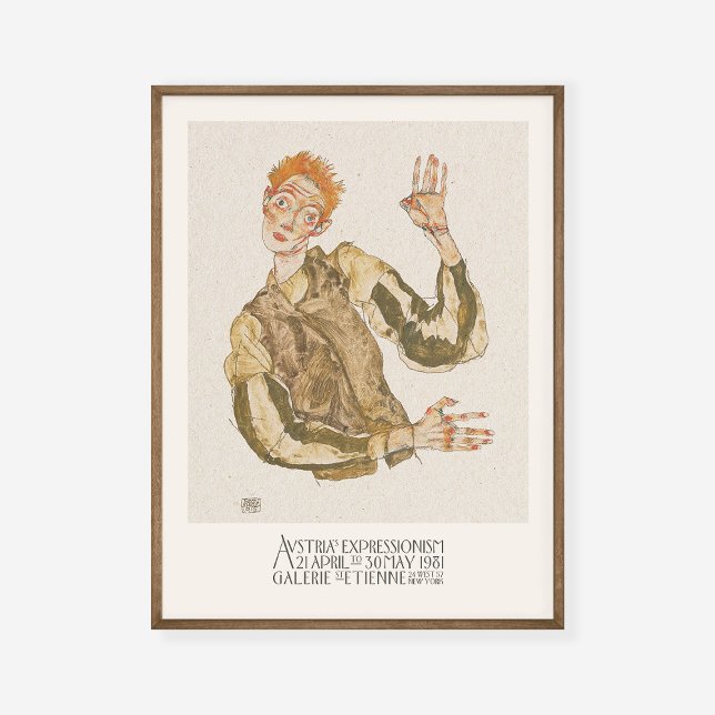 Poster Egon Schiele autorretrato com armlets Art (Criador carregado)