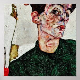 Poster Egon Schiele - Autorretrato com Lanterna Chinesa