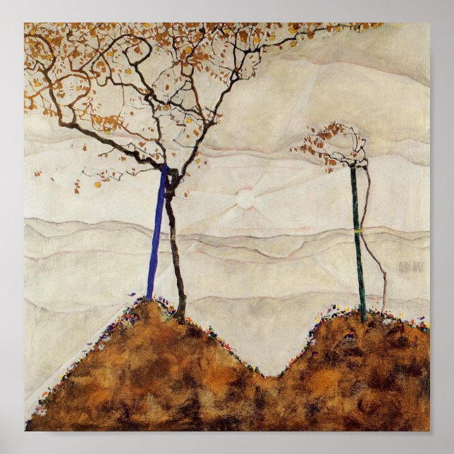 Poster Egon Schiele Autumn Sun Fall Tree Nature Trees (Frente)