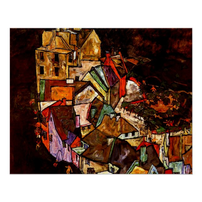 Pôster Egon Schiele - Borda da Cidade (Frente)