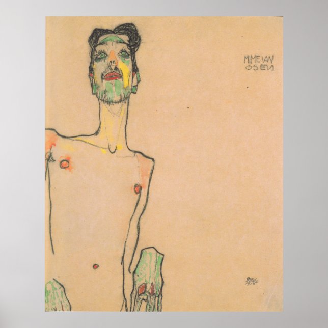 Poster Egon Schiele mime van relaxe (Frente)