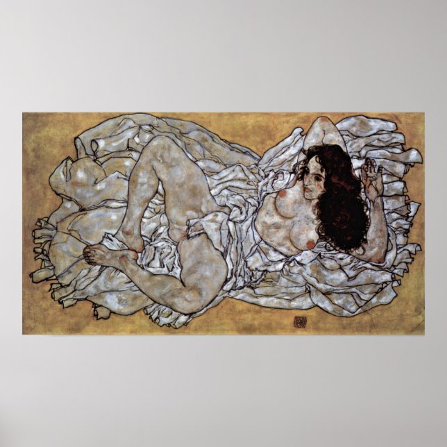 Pôster Egon Schiele - Mulher mentirosa (Frente)